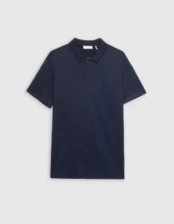 Polo bleu marine en coton modal Homme