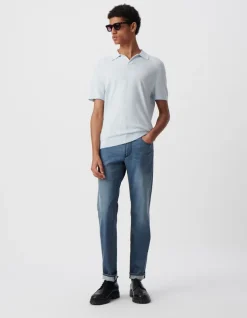 Polo ciel tricot léger Homme