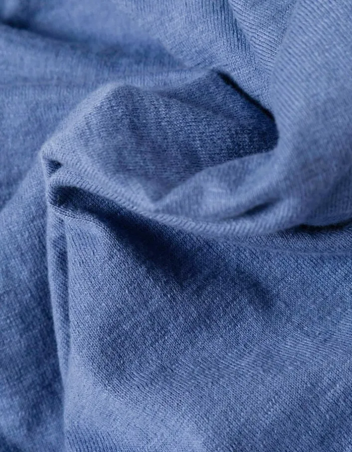 Polo manches courtes bleu maille flammée Homme