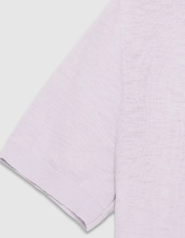 Polo manches courtes lilas maille flammée Homme