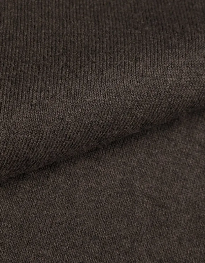 Polo manches longues marron tricot Homme
