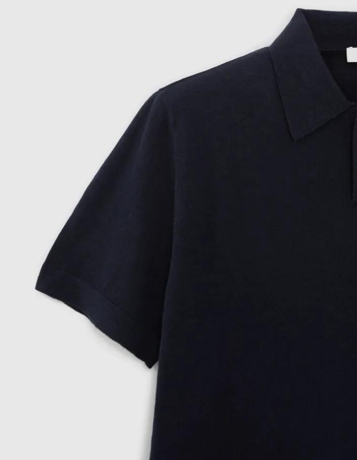 Polo marine tricot léger Homme