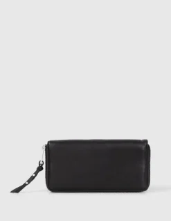 Portefeuille 1440 Compagnon noir cuir matelassé Femme