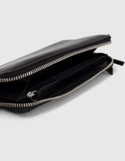 Portefeuille 1440 Compagnon noir cuir matelassé Femme
