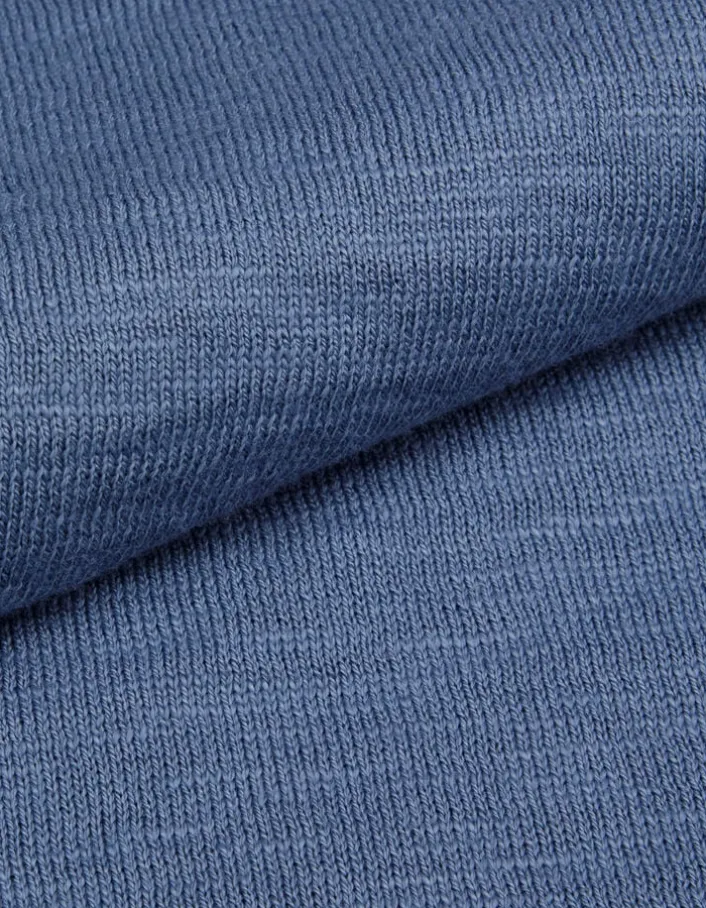 Pull bleu tricot flammé Homme