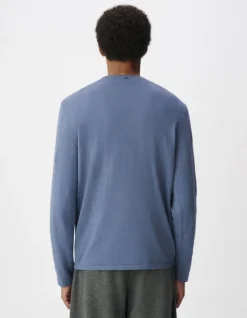 Pull bleu tricot flammé Homme