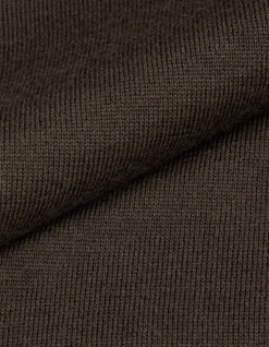 Pull col rond kaki tricot 100% laine Homme