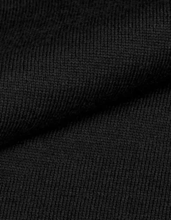 Pull col rond noir tricot 100% laine Homme