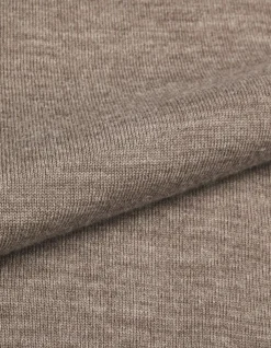 Pull col roulé beige tricot 100% laine Homme