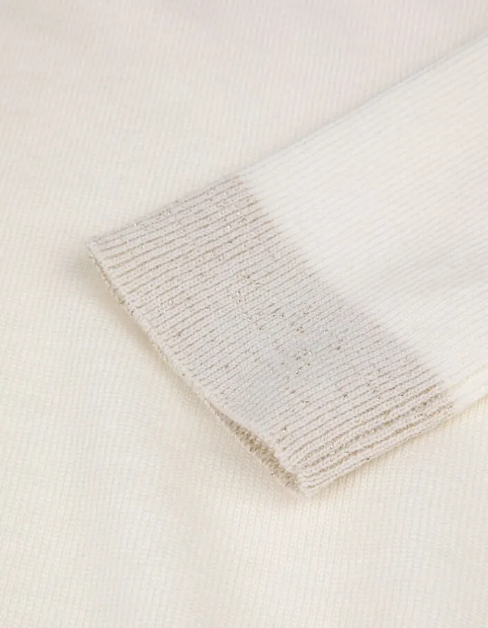 Pull encolure V blanc 100% laine Femme