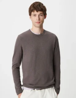 Pull gris tricot flammé Homme