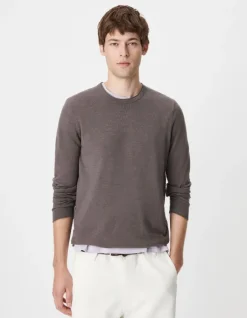 Pull gris tricot flammé Homme