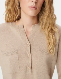 Pull manches longues beige 100% laine Femme