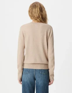 Pull manches longues beige 100% laine Femme