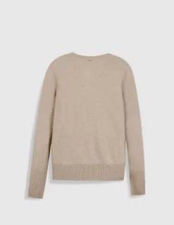 Pull manches longues beige 100% laine Femme