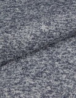 Pull manches longues marine tricot mouliné Homme