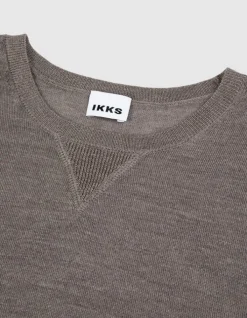 Pull manches longues taupe grisé tricot détail lurex Femme
