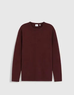 Pull prune tricot flammé Homme