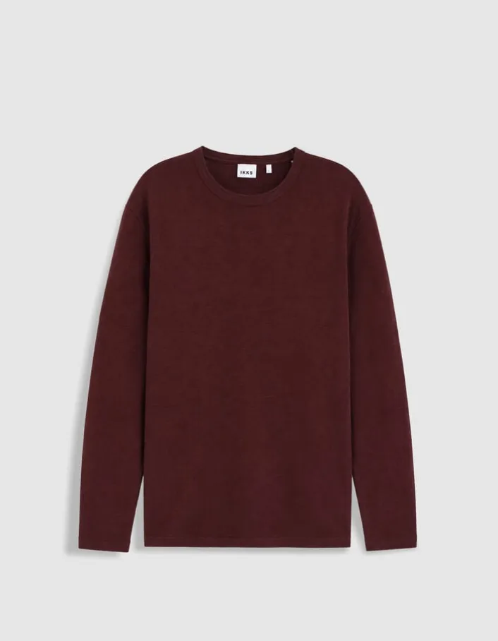 Pull prune tricot flammé Homme