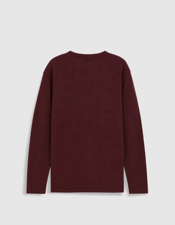 Pull prune tricot flammé Homme