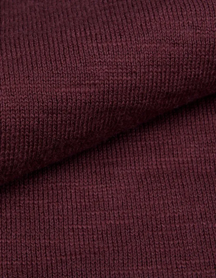 Pull prune tricot flammé Homme