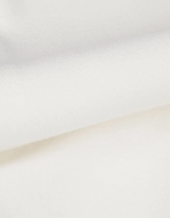 Pull sans manches blanc tricot col camionneur Femme