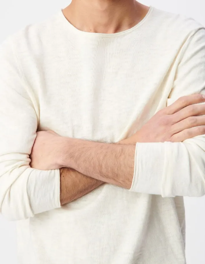 Pull stuck tricot flammé à bords roulottés Homme