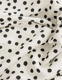 Robe blanche imprimé pois Femme