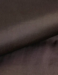 Robe courte marron satinée avec petits boutons Femme