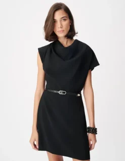 Robe courte noire col bénitier Femme