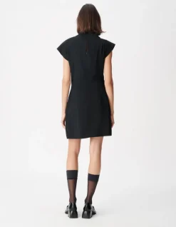 Robe courte noire col bénitier Femme