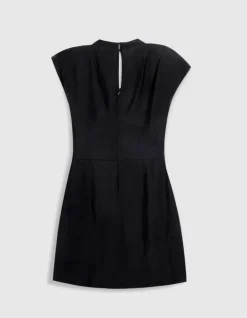 Robe courte noire col bénitier Femme
