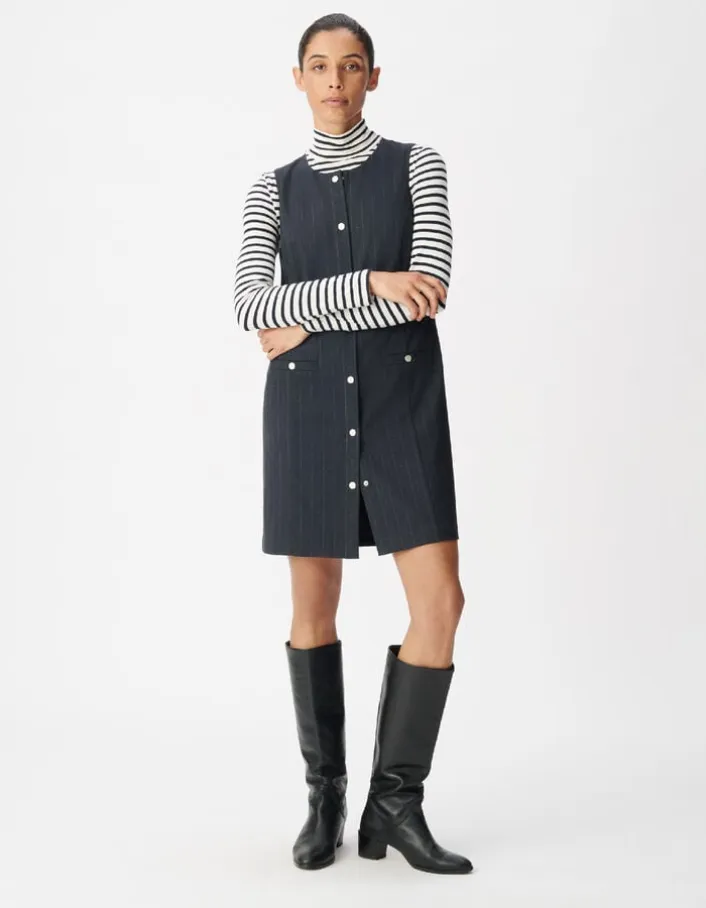 Robe de tailleur marine motif rayures tennis Femme