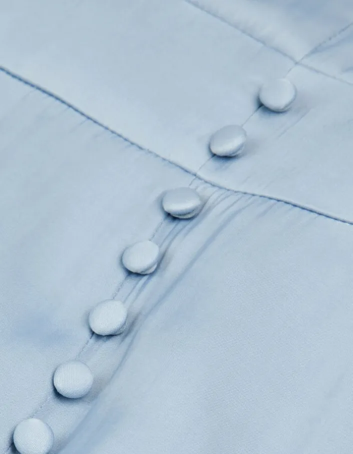 Robe longue sans manches bleu ciel satinée Femme