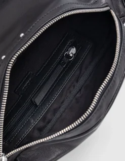 Sac banane 1440 noir cuir Femme