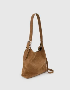 Sac beige cuir velours forme seau Taille M Femme