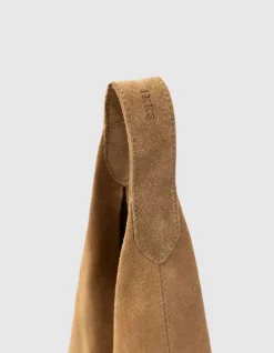 Sac Hobo camel velours souple Femme