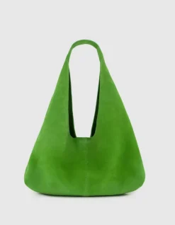 Sac Hobo vert cactus cuir velours Femme