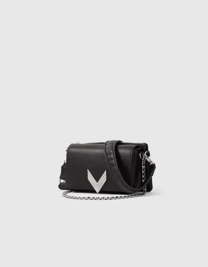 Sac Le 111 Romy noir cuir métalleries silver Femme