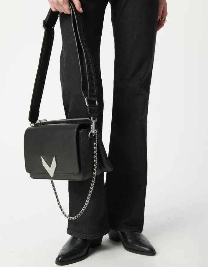 Sac Le 111 Romy noir cuir métalleries silver Femme