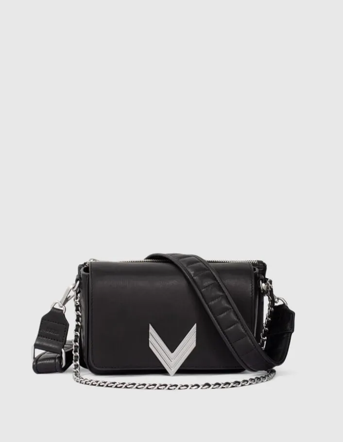Sac Le 111 Romy noir cuir métalleries silver Femme