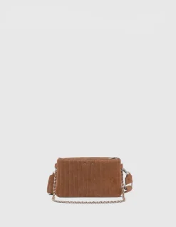 Sac Le 111 Staten Island camel cuir velours Femme