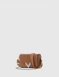 Sac Le 111 Staten Island camel cuir velours Femme