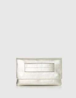 Sac pochette doré cuir métallisé Femme