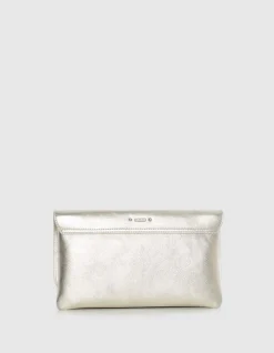 Sac pochette doré cuir métallisé Femme