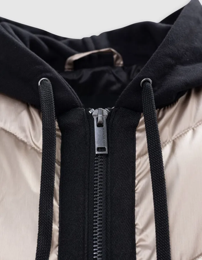 Sous-doudoune gold capuche molleton noir Femme