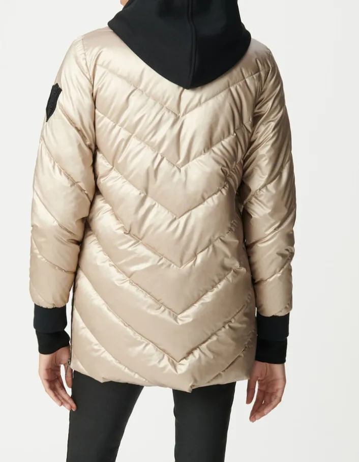 Sous-doudoune gold capuche molleton noir Femme