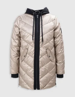 Sous-doudoune gold capuche molleton noir Femme