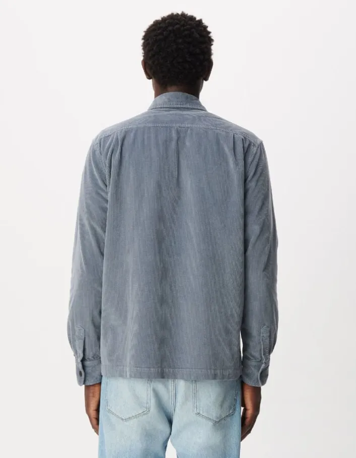 Surchemise easy bleue velours côtelé Homme