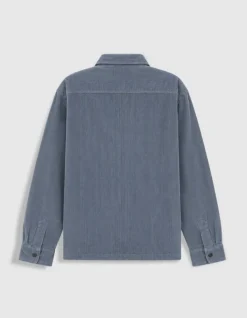 Surchemise easy bleue velours côtelé Homme
